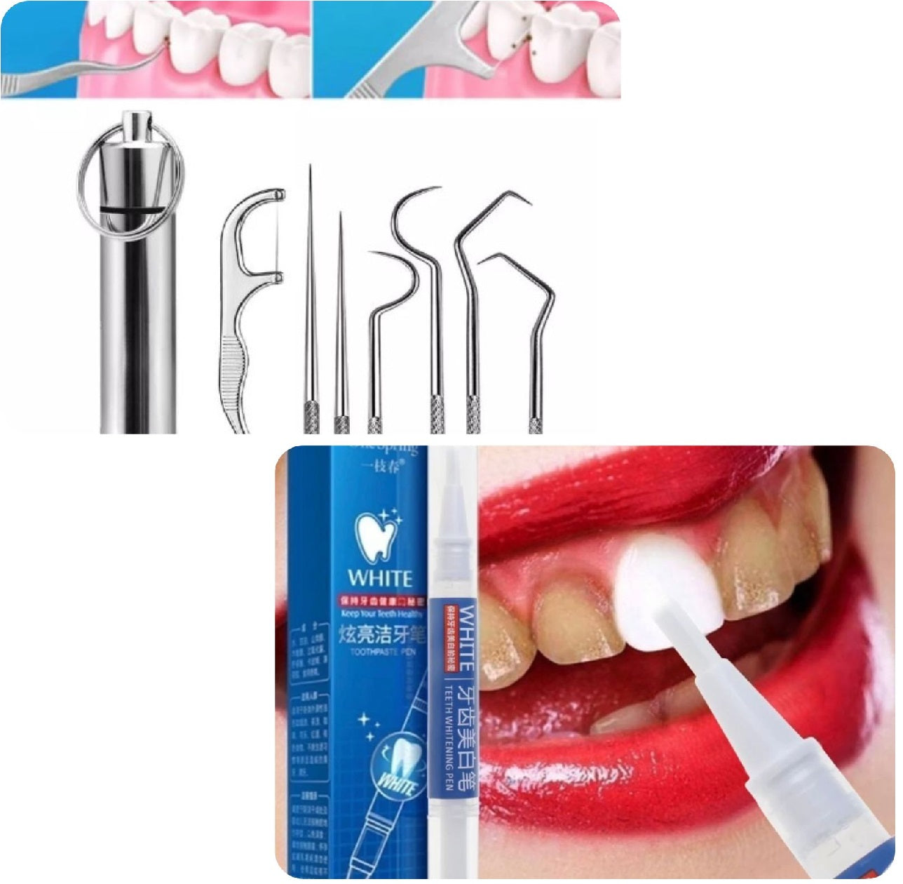 cuidado bucal limpieza dental blanqueamiento kit de dientes de dentista 5 Pc  Set